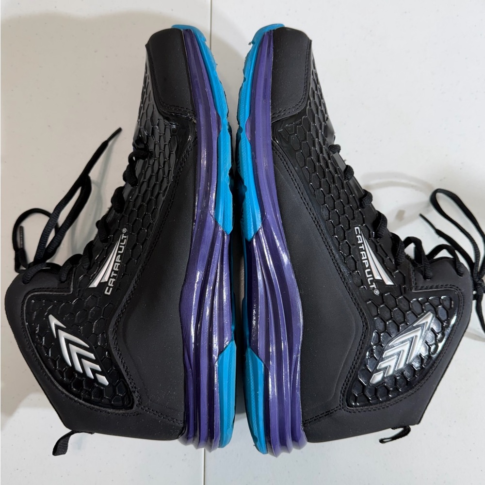 Catapult Men’s Basketball Sneakers High Top Size 11 Black Purple Blue